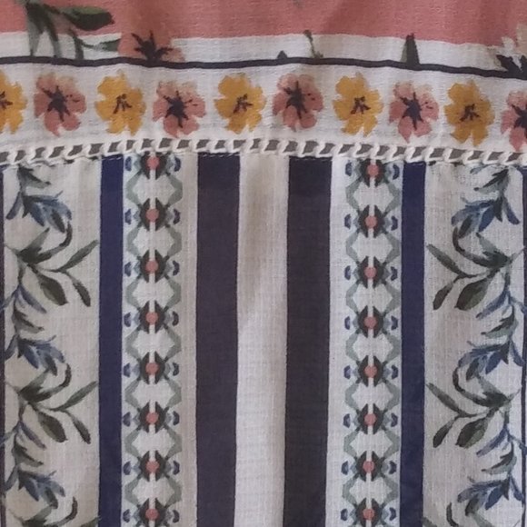 Lucky Brand Floral & Border Peasant Blouse - Picture 7 of 8